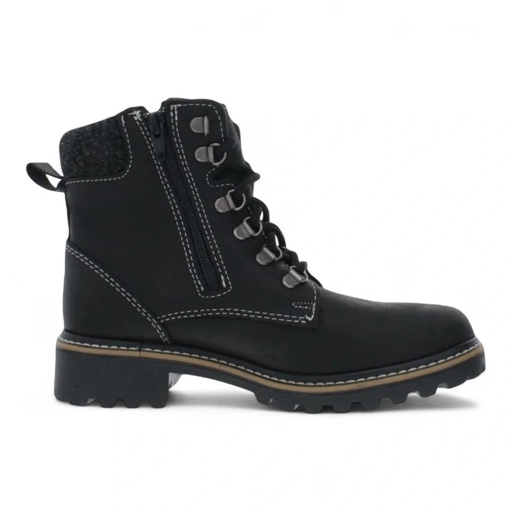 Ami Martino Penny Fleece Lined Leather Side Zip Boot in Black NWT